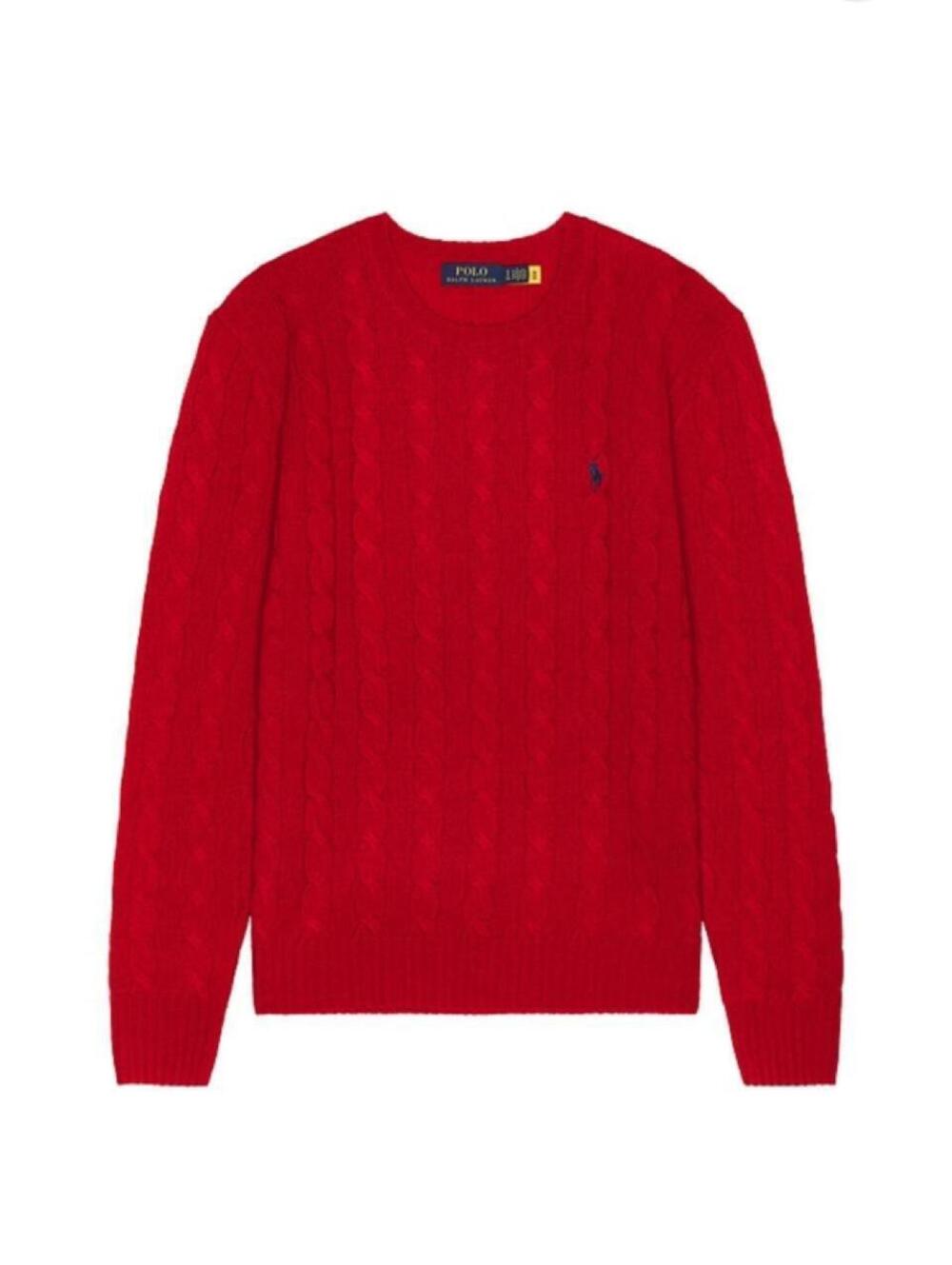 Polo Ralph Lauren Red Cable Knit Sweater